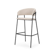 Carolyn Counter Stool w/ Oatmeal Fabric & Matte Black Metal