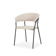 Carolyn Dining Chair w/ Oatmeal Fabric & Matte Black Metal