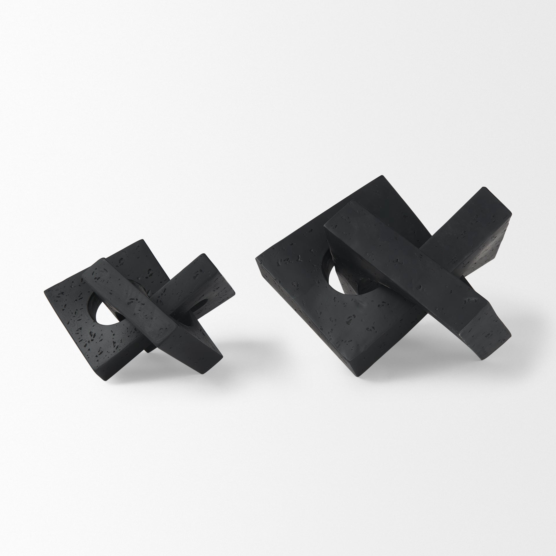 Linx Matte Black Resin Sculpture Decorative Object