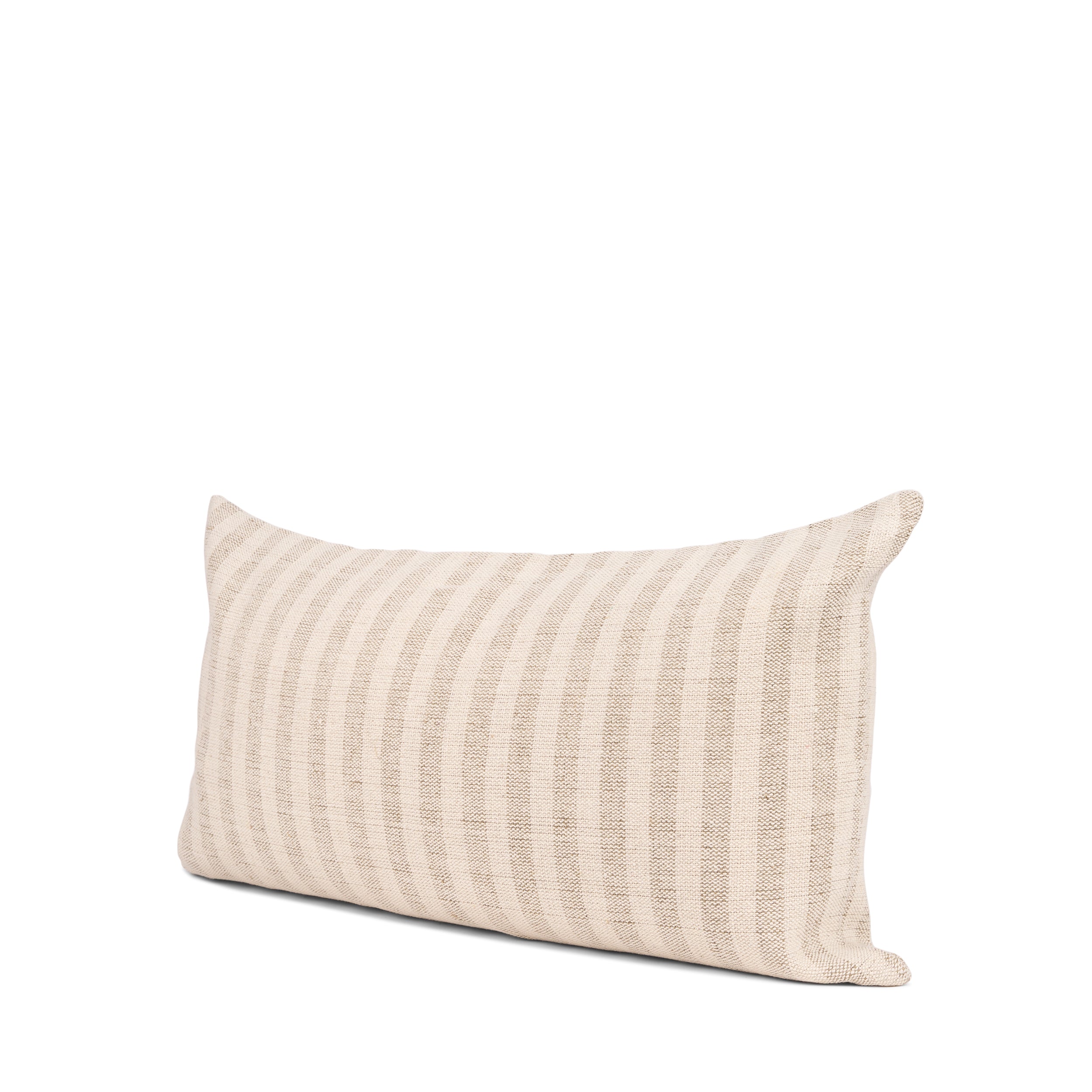 Jace Cream w/ Beige Stripe Linen-Cotton Decorative Pillow Cover