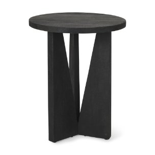 Mattius Black Wood Accent Table