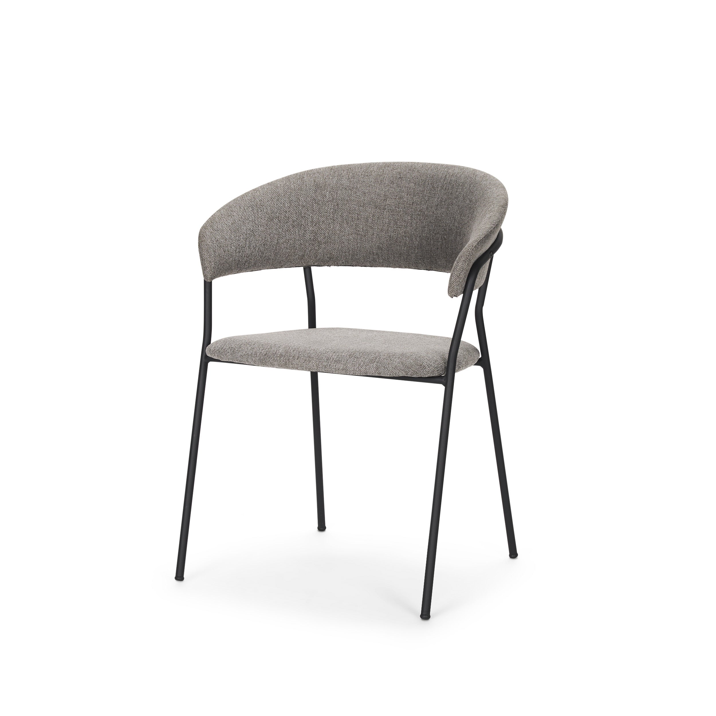 Carolyn Dining Chair w/ Gray Fabric & Matte Black Metal