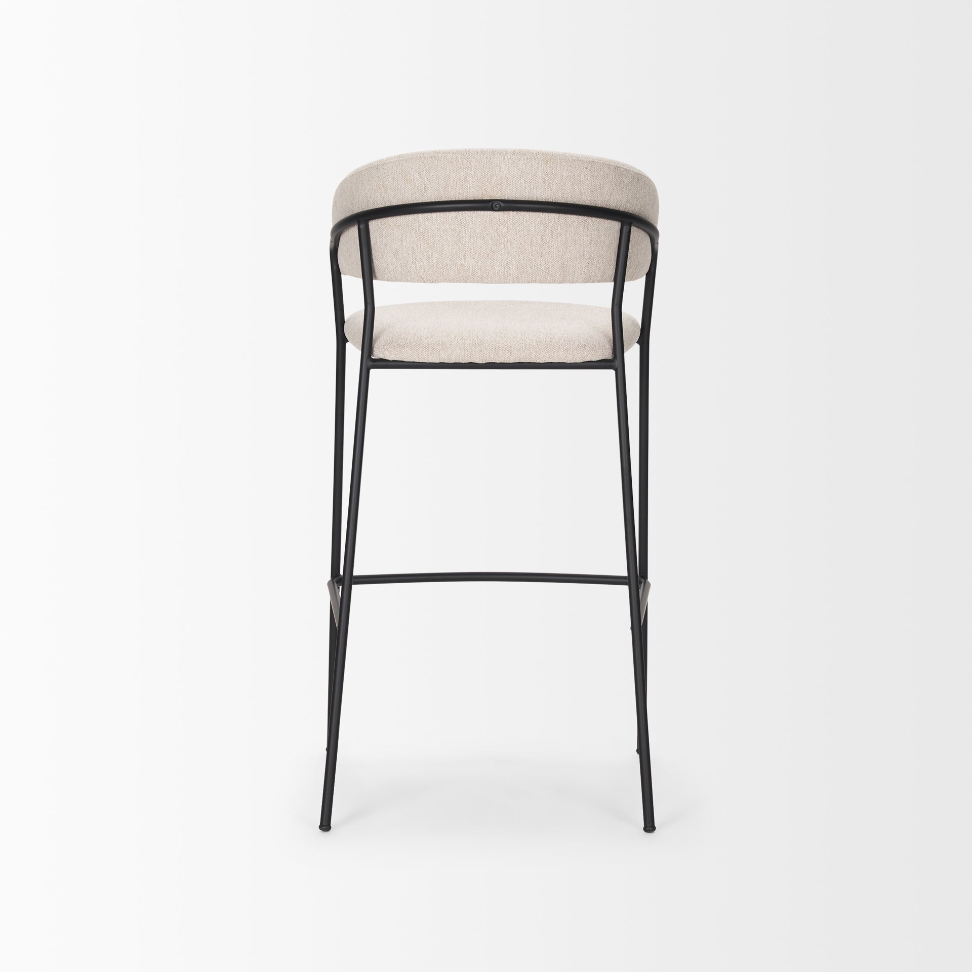 Carolyn Counter Stool w/ Oatmeal Fabric & Matte Black Metal