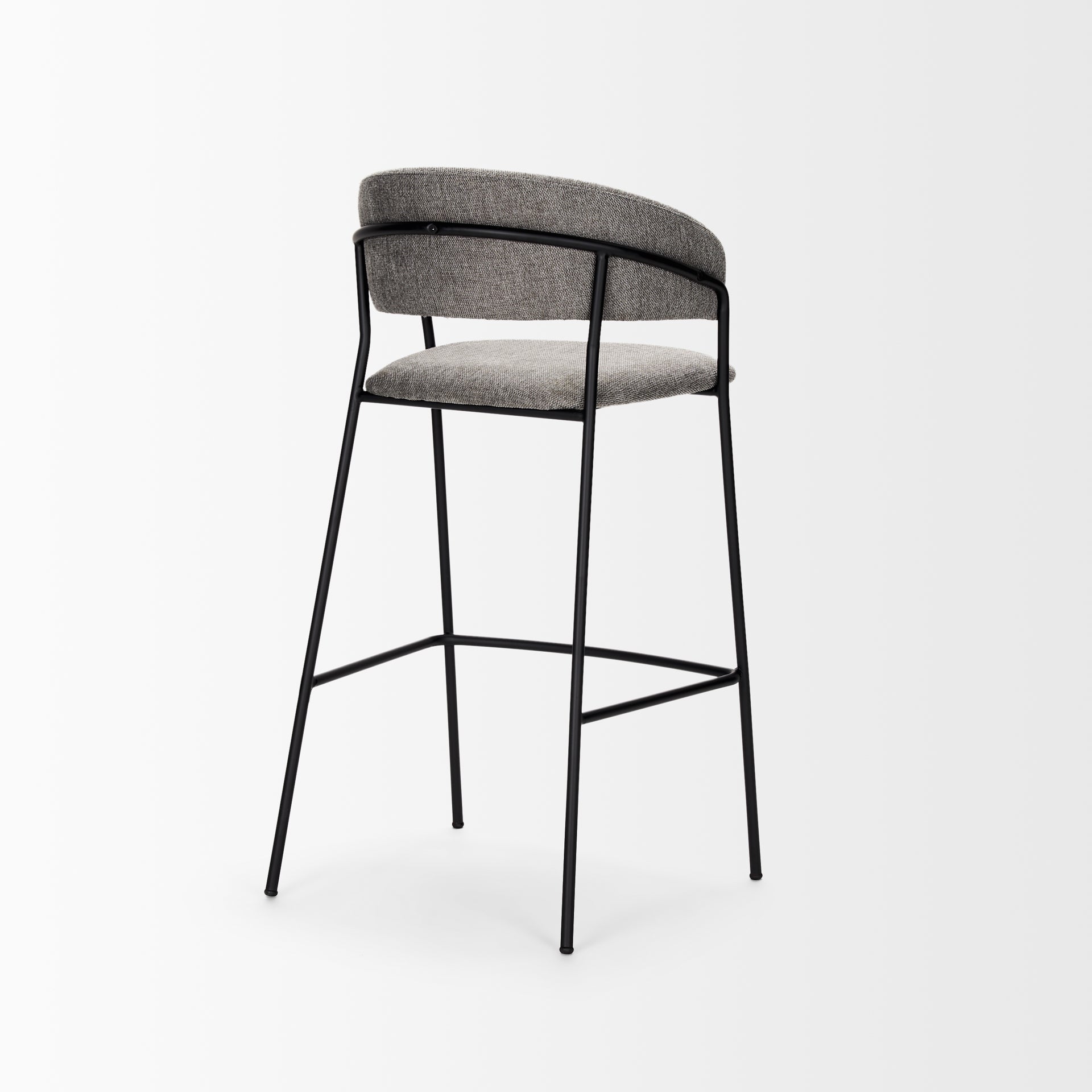 Carolyn Counter Stool w/ Gray Fabric & Matte Black Metal