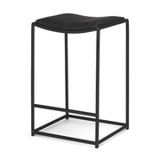 Taniel Black Leather w/ Black Metal Counter Stool