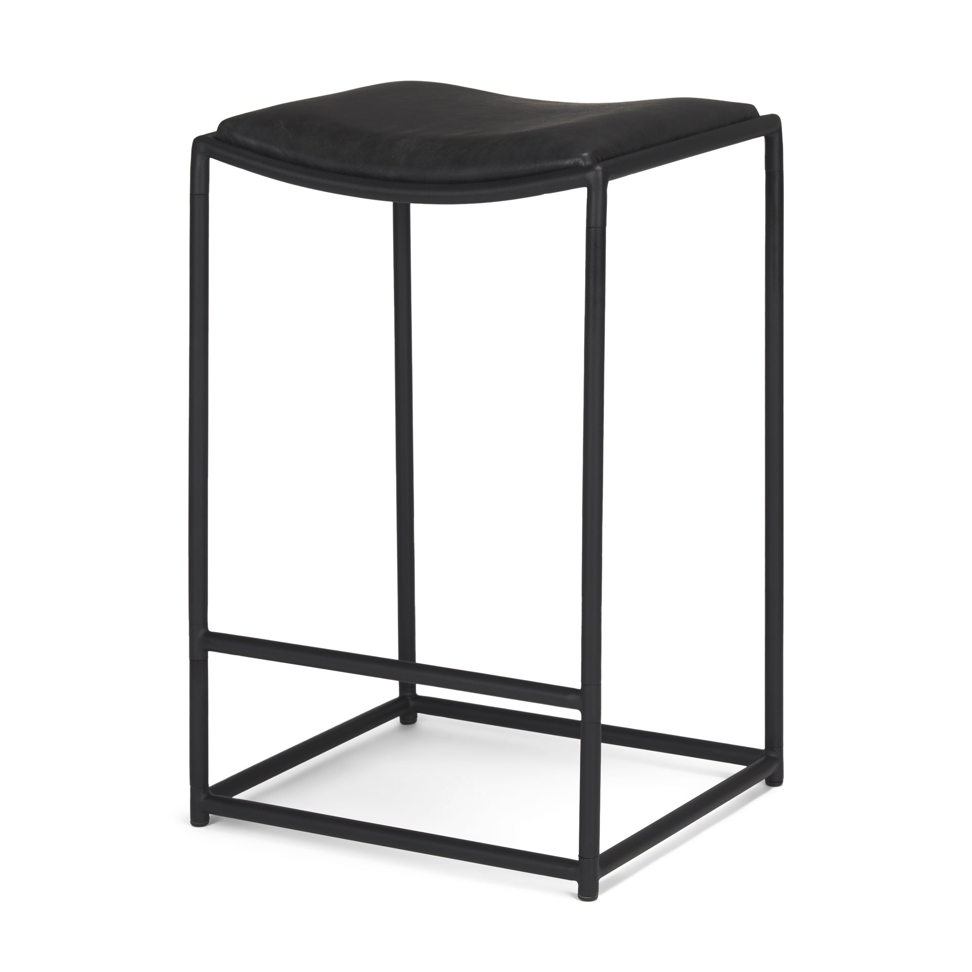 Taniel Black Leather w/ Black Metal Counter Stool