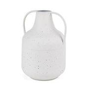 Treva Small White w/ Black Speckles Metal Vase