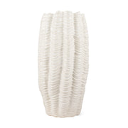 Velia Short Seashell Sculptural Cream Glazed Ceramic Vase