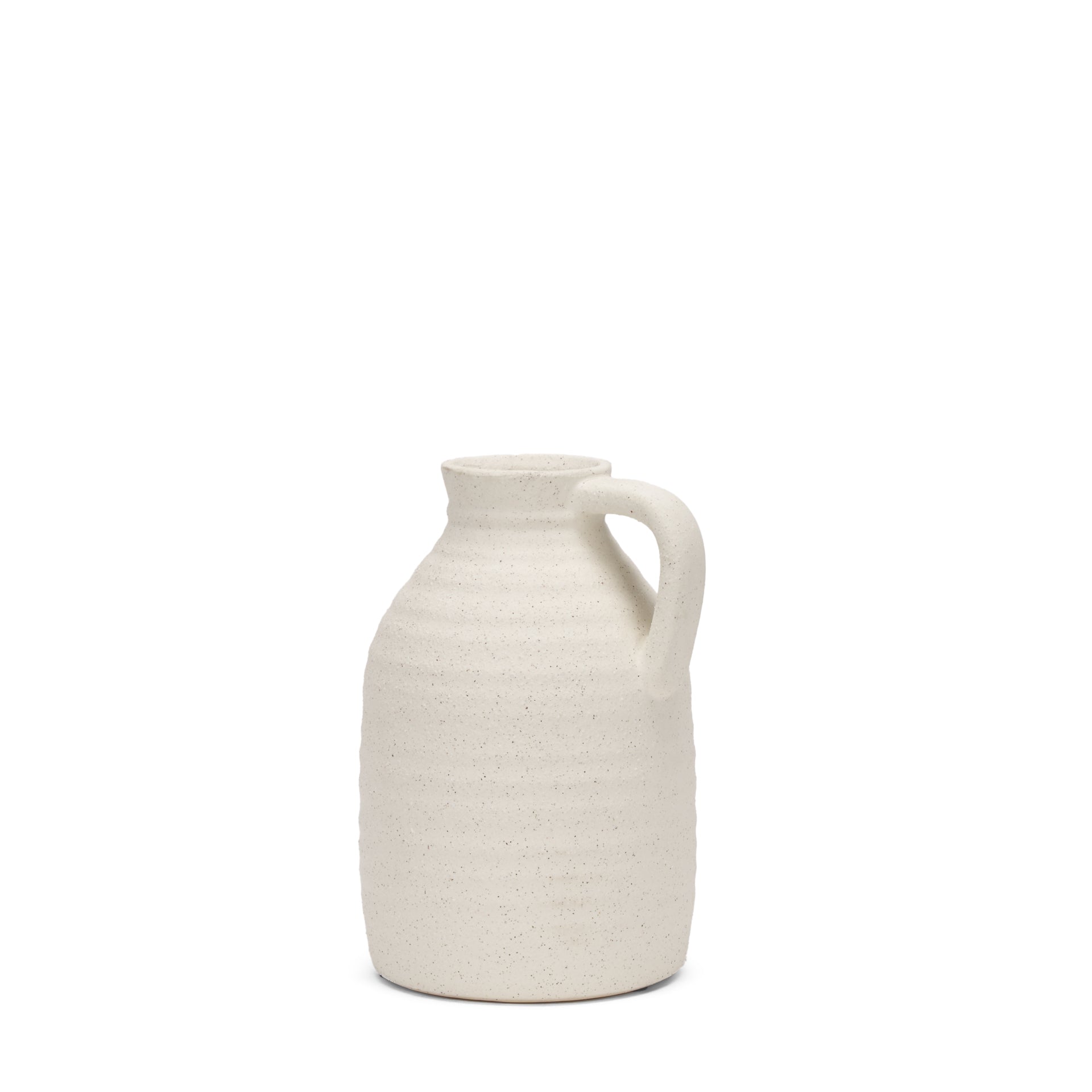 Tyrus Textured Matte White w/ Speckling Ceramic Vase
