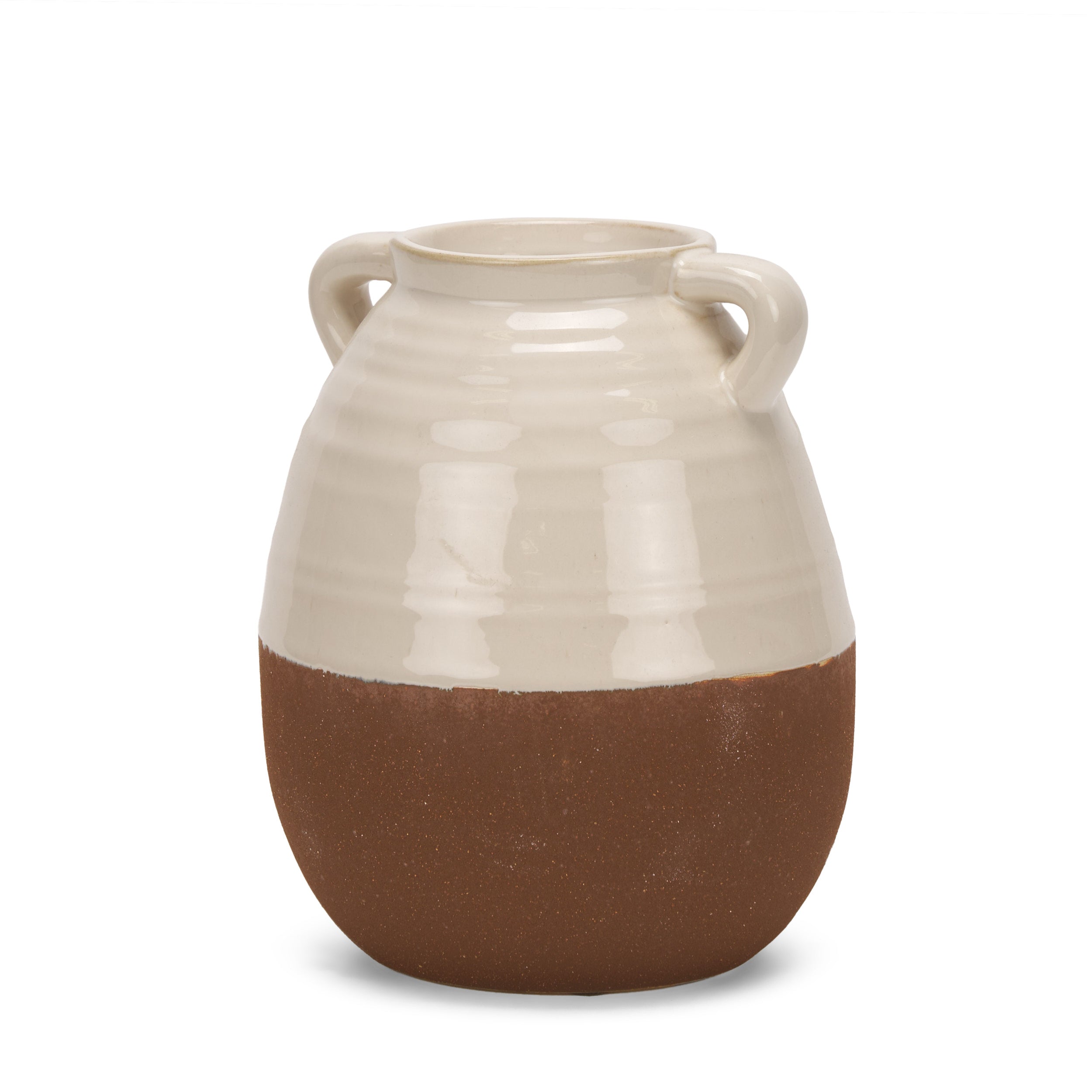 Tryna Beige w/ Matte Brown Ceramic Vase