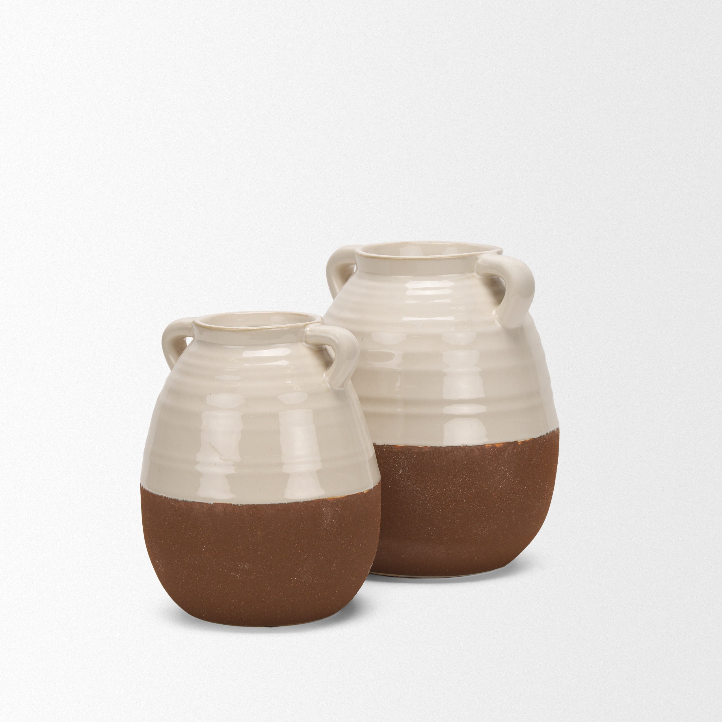Tryna Beige w/ Matte Brown Ceramic Vase