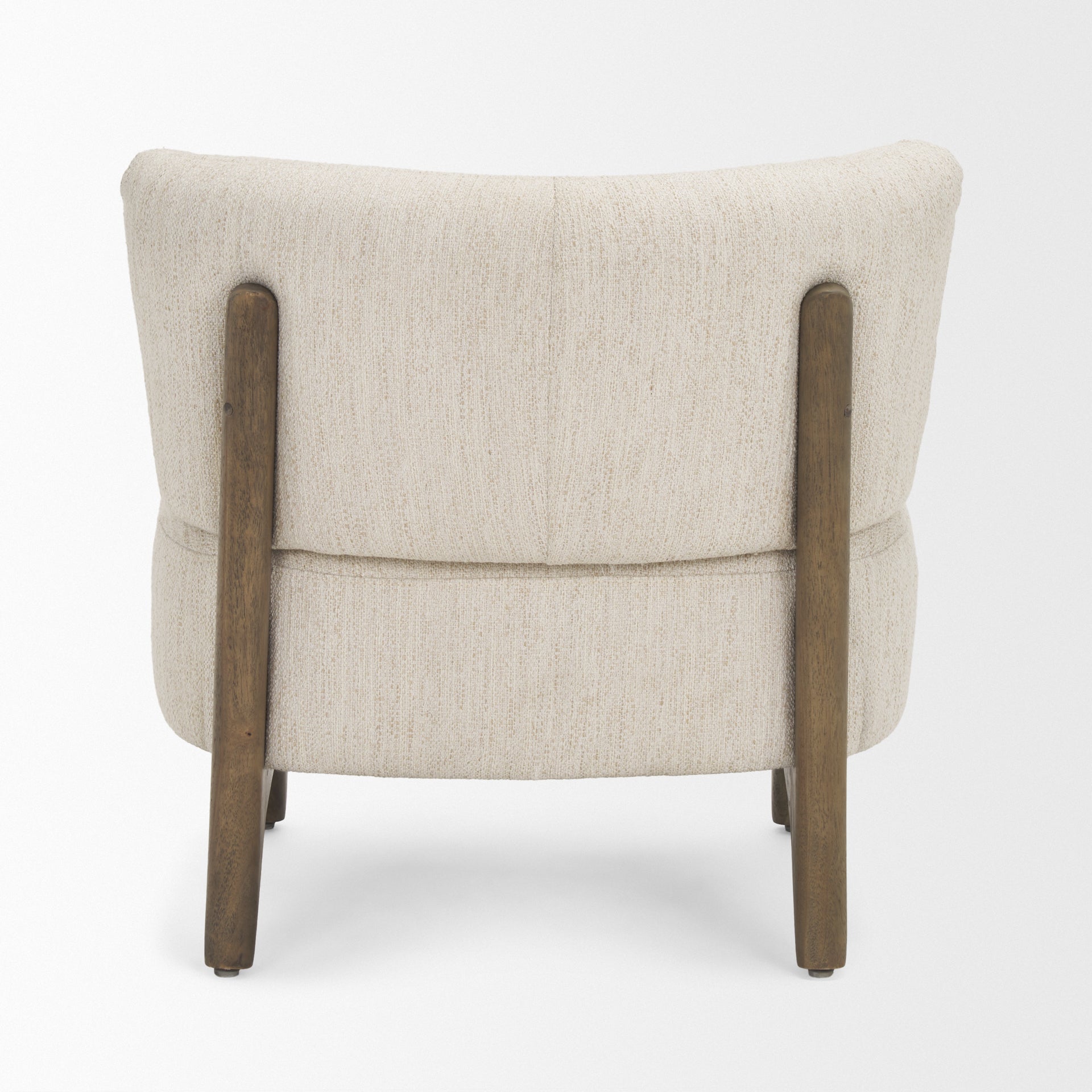 Vyra Dark Brown Wood w/ Cream Fabric Accent Chair