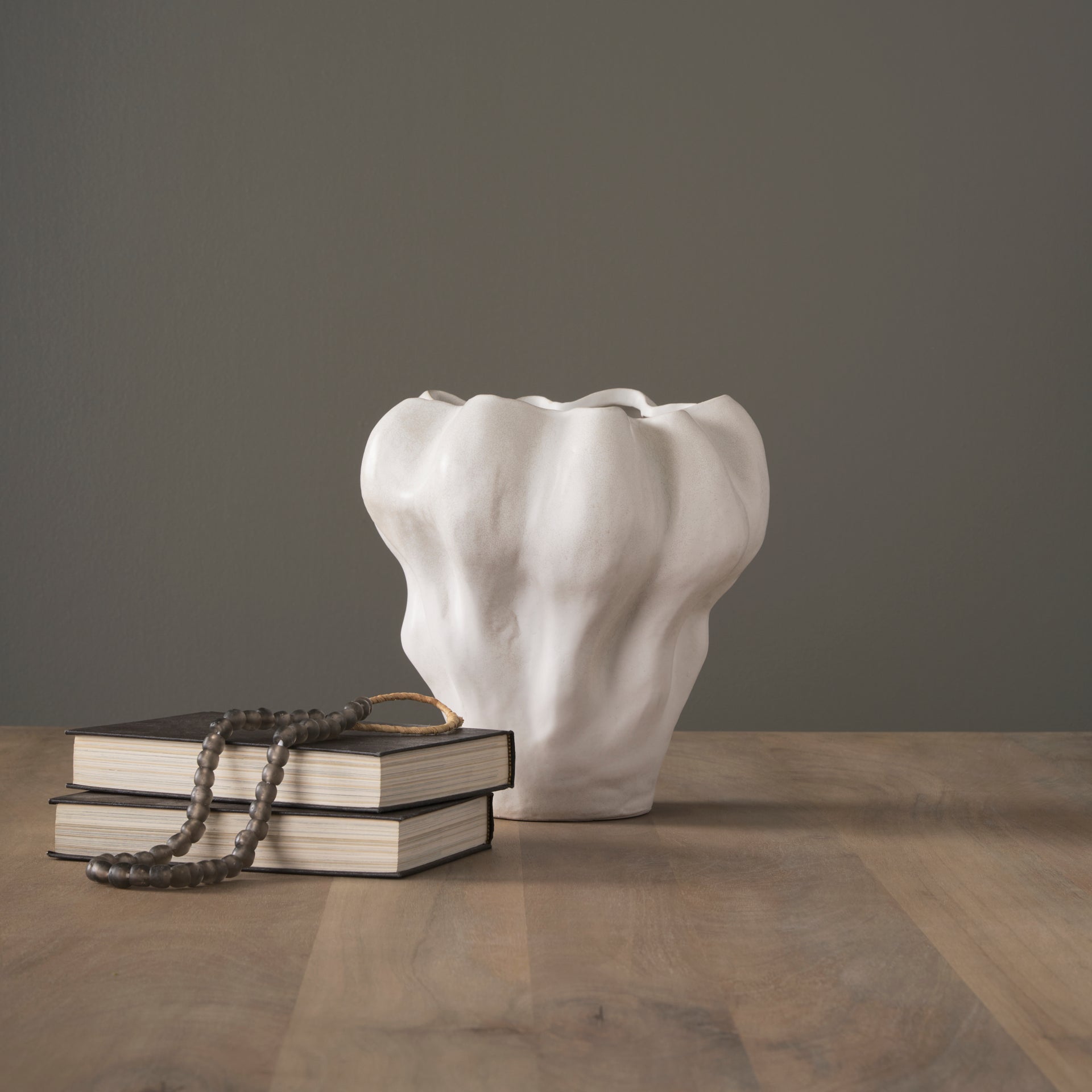 Vanna Sculptural Cream Glazed Ceramic Vase