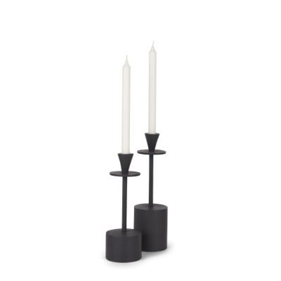 Petria Antiqued Gold Textured Metal Taper Candle Holders