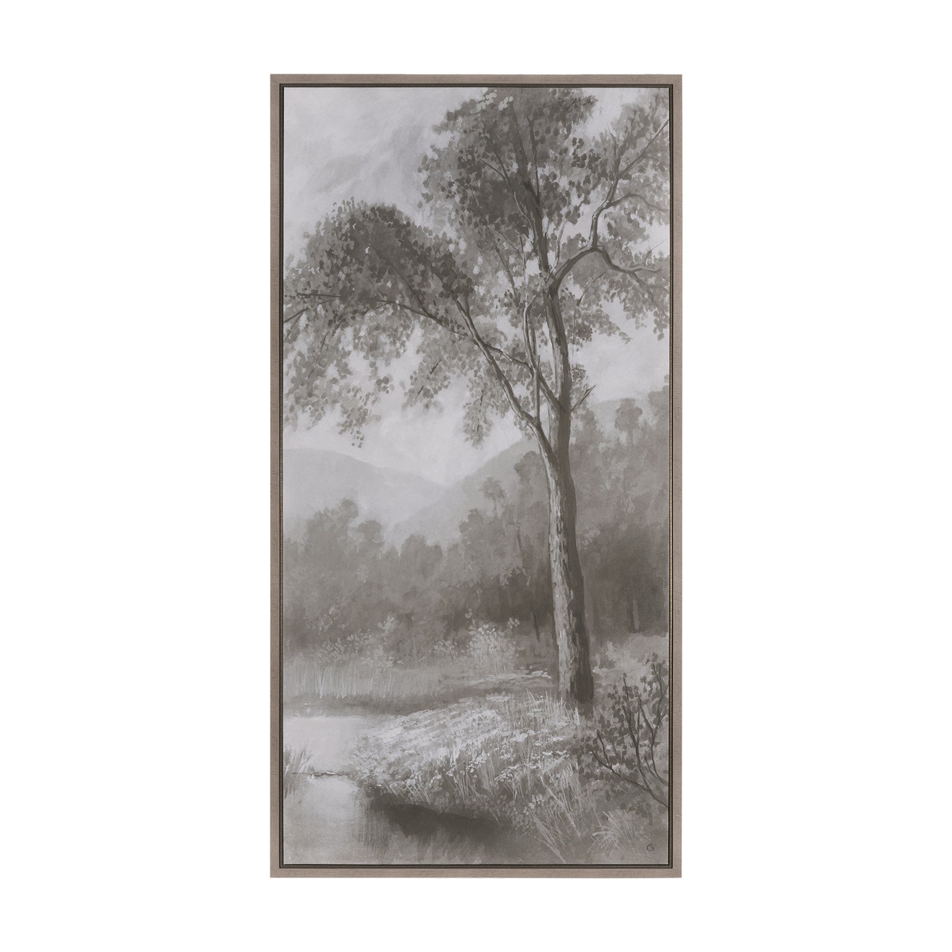 Forest Morning by Mercana Studio a Hand Embellished Textured Framed Canvas