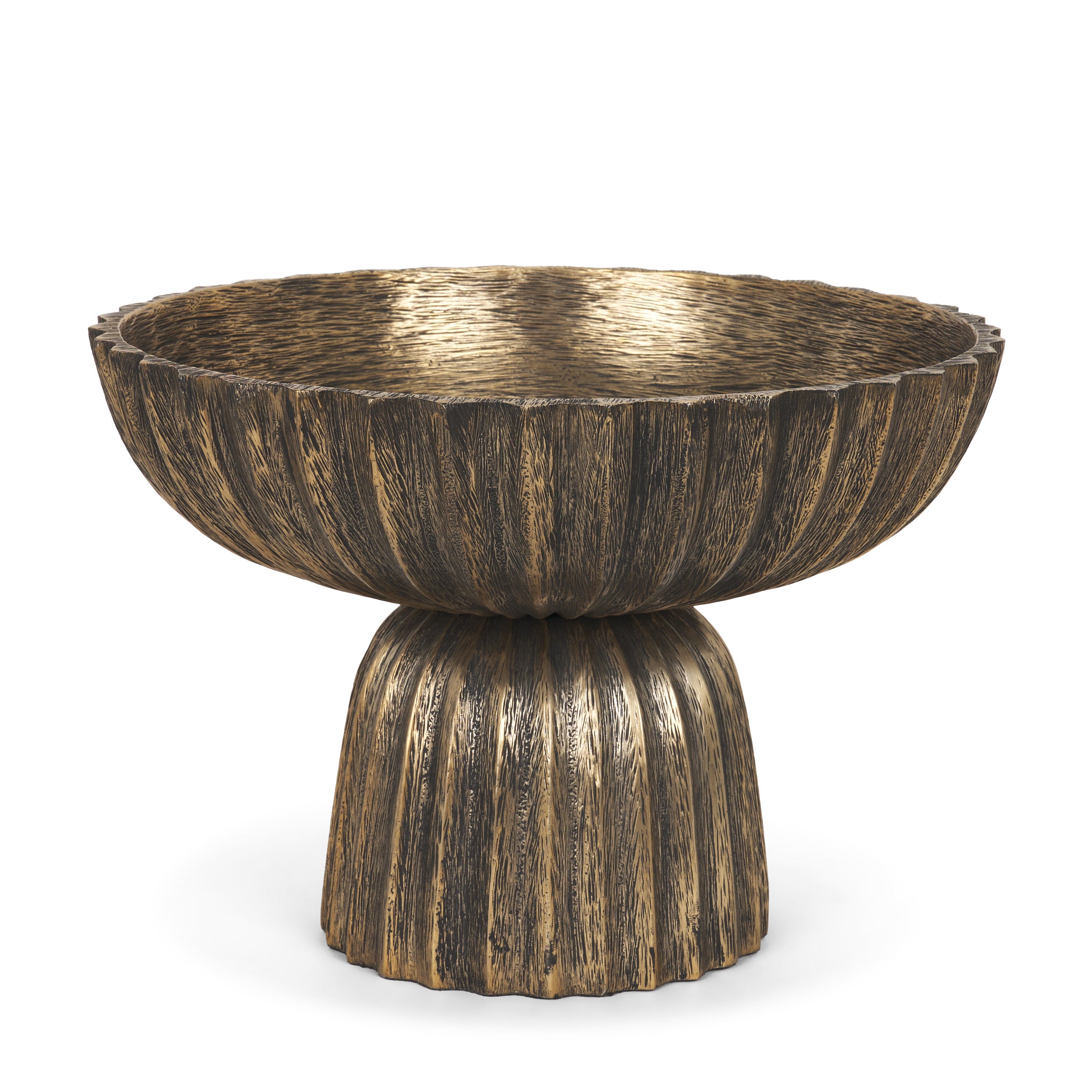 Ciaran Smooth Fluted Matte Black Metal Decorative Bowl