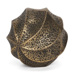 Imani Sculptural Textured Antiqued Gold Metal Decorative Orb Object