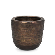 Aivana Large Antiqued Gold Metal Floor Vase