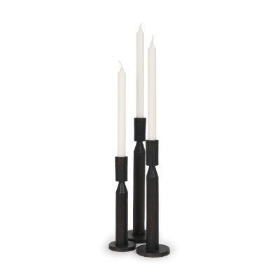 Declan Antiqued Brass Cast Metal Taper Candle Holder