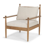 Danni Beige Fabric Beech Wood Framed Accent Lounge Chair