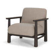Willmar Textured Mushroom Gray Fabric Espresso Brown Wood Accent Lounge Chair