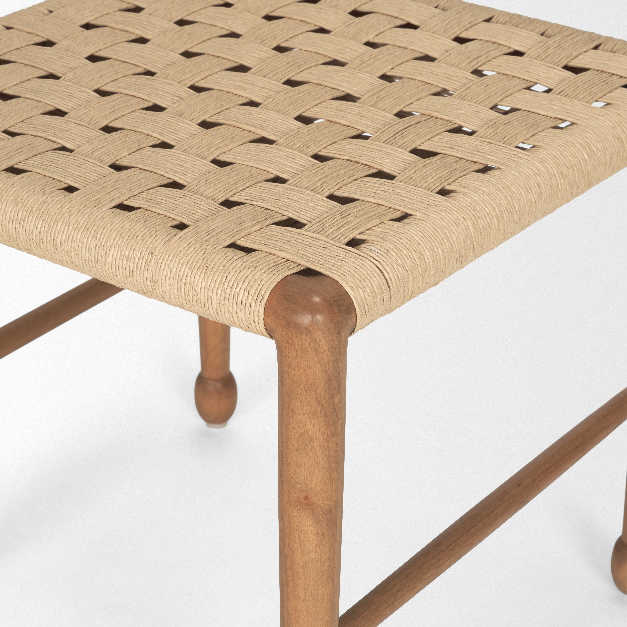 Brinley Woven Paper Rope w/ Brown Wood Frame Dining Chair