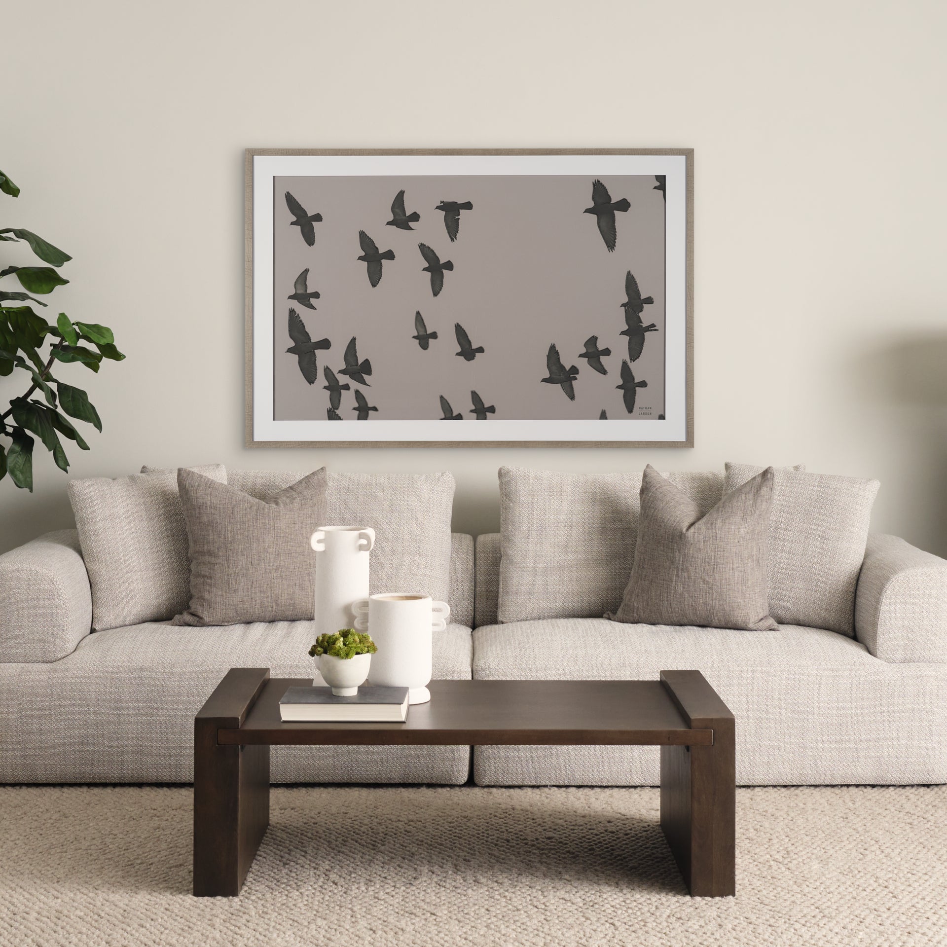 Flock I by Nathan Larson a Hand Embellished Framed Photo Print under Glass