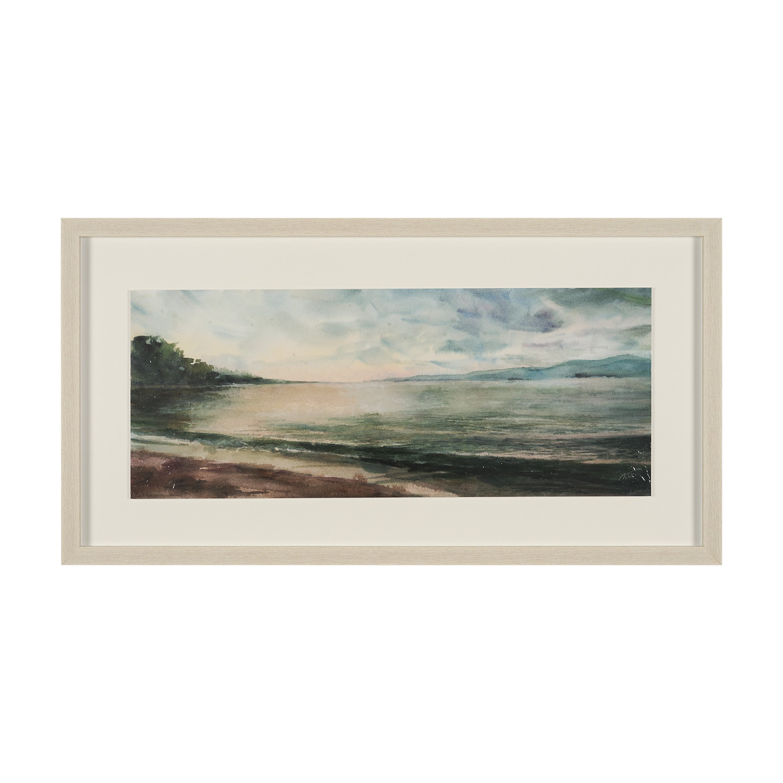Coastal Splendor by Mercana Studio Hand Embelished Framed Artwork Matted under Glass
