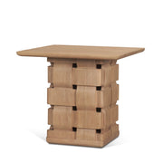 Trellyn w/ Carved Woven Base Square Accent Table