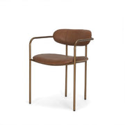 Parker Leather Seat Gold Metal Dining Chair