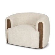 Kornelia Soft Oatmeal Fabric Barrel Accent Chair