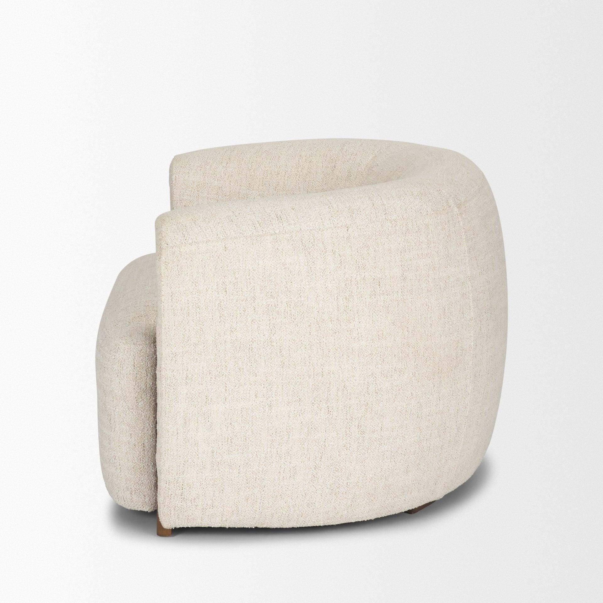 Kornelia Soft Oatmeal Fabric Barrel Accent Chair