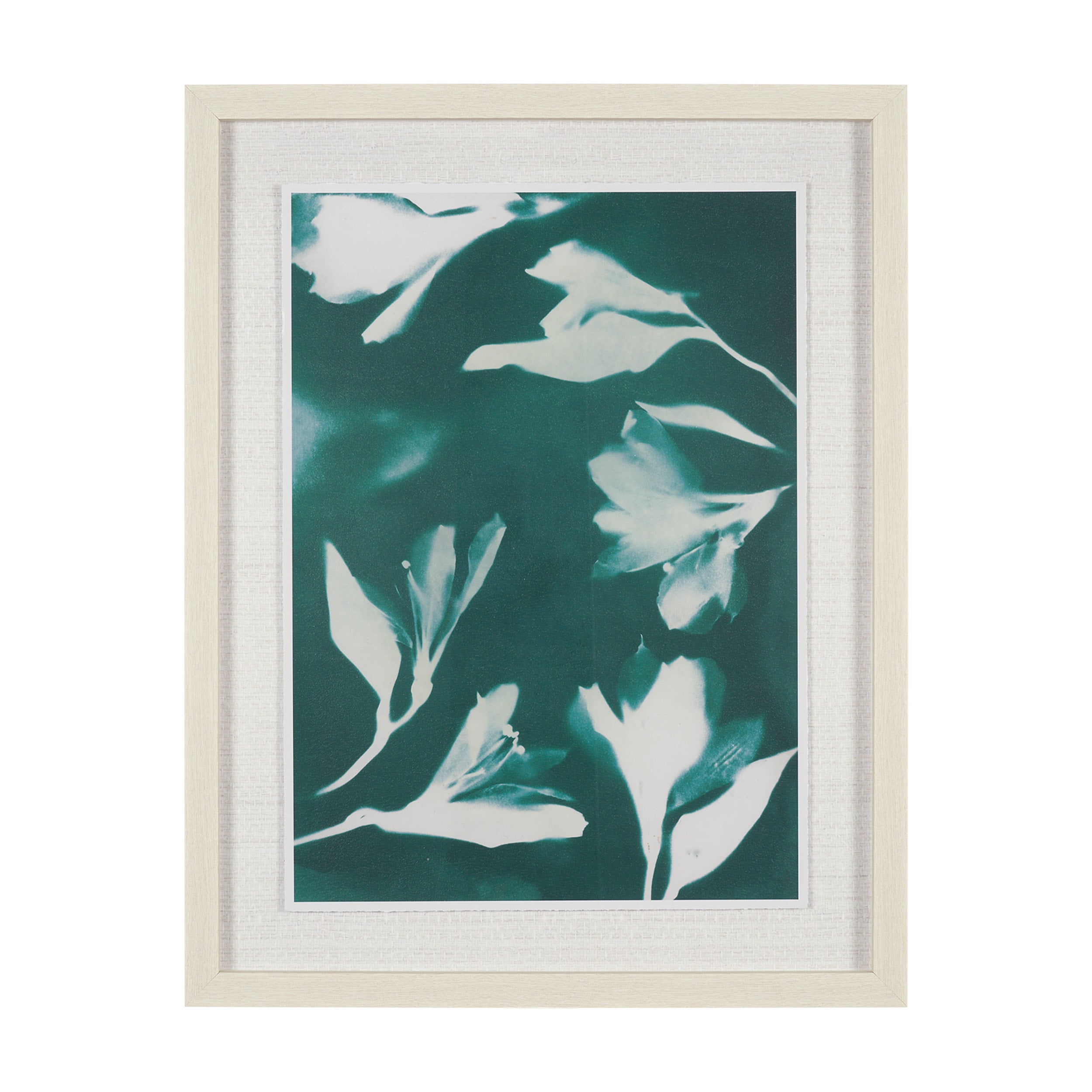 Teal Flowers Framed Series