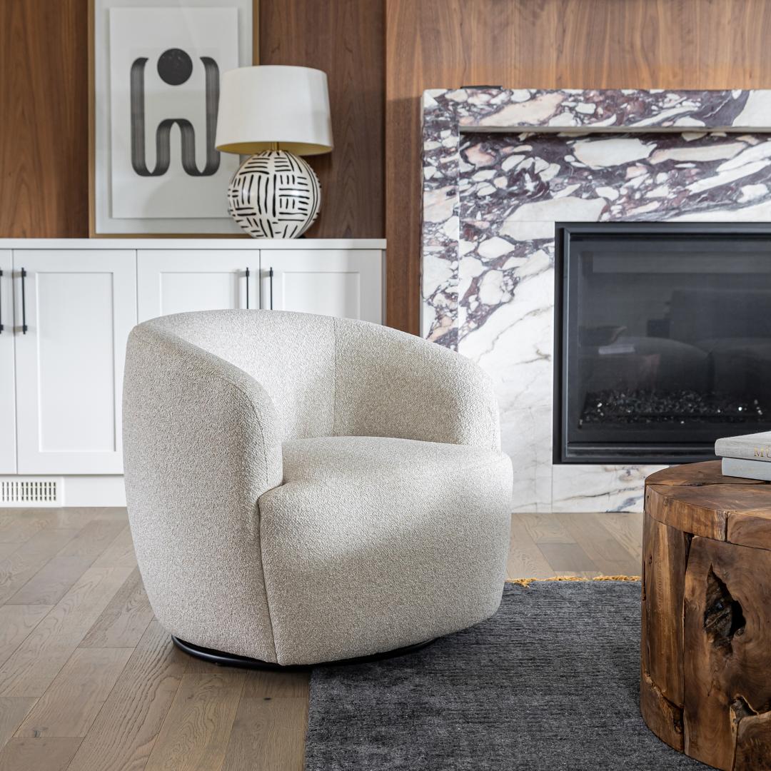 Aspen Swivel Chair - Buff