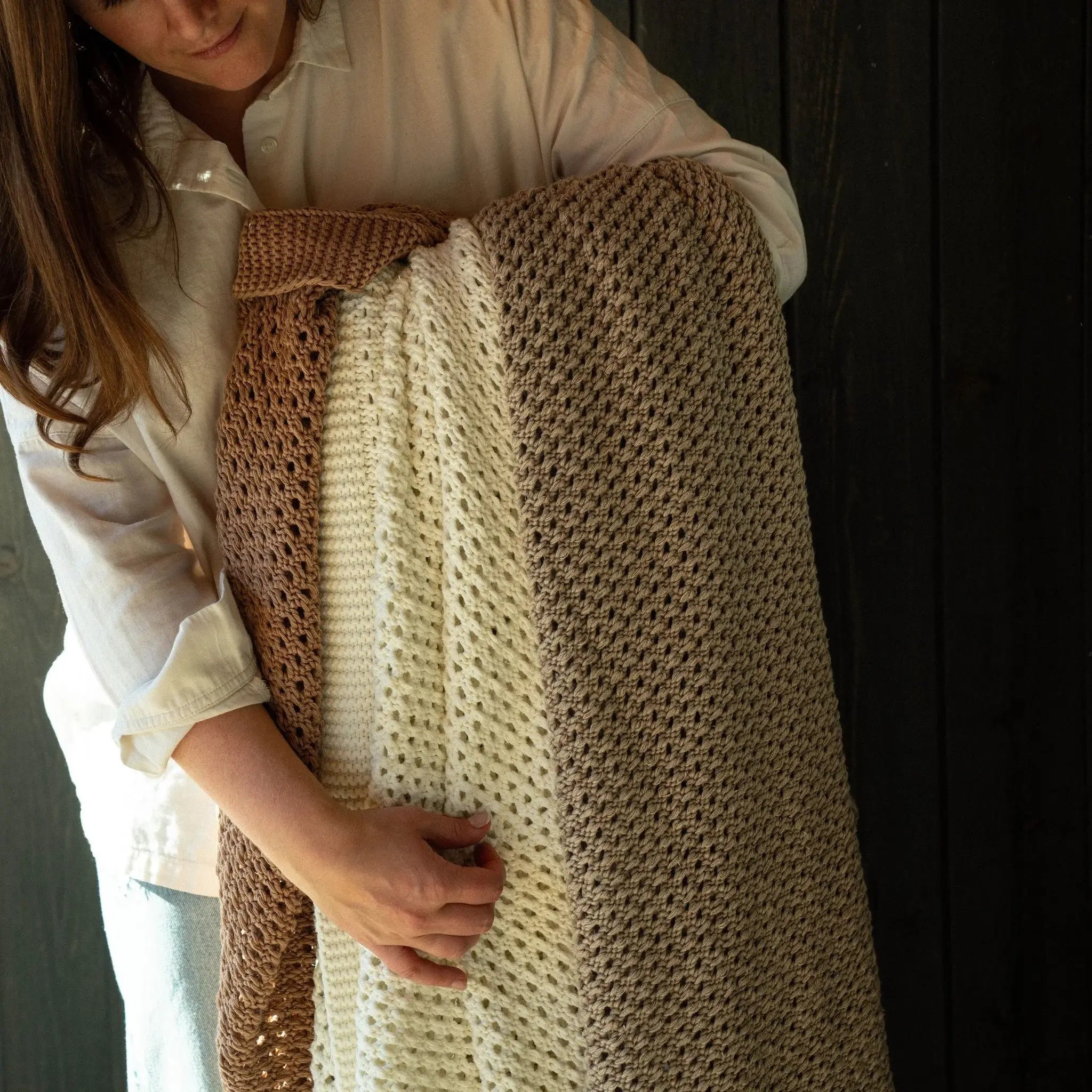 Chunky Knit Throw - Ivory