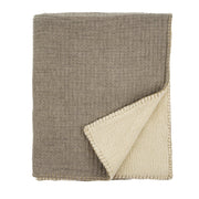 Kantha-Stitch Sherpa Throw - Charcoal