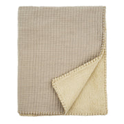 Kantha-Stitch Sherpa Throw - Stone