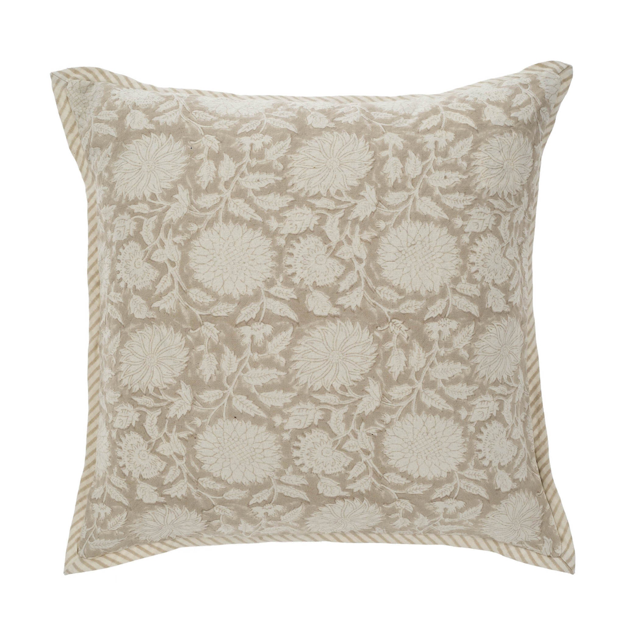 Maeve Block Print Pillow - Sand