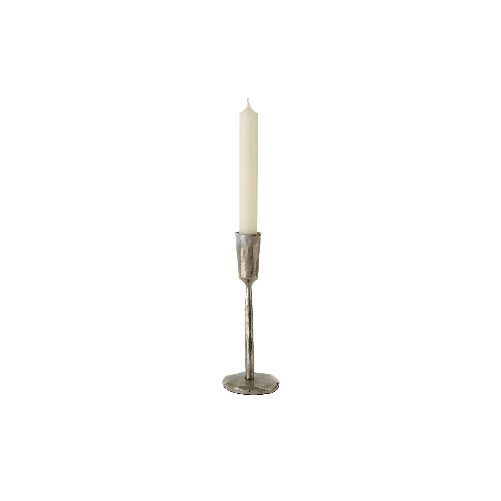 Luna Forged Candlestick - Small - Silver