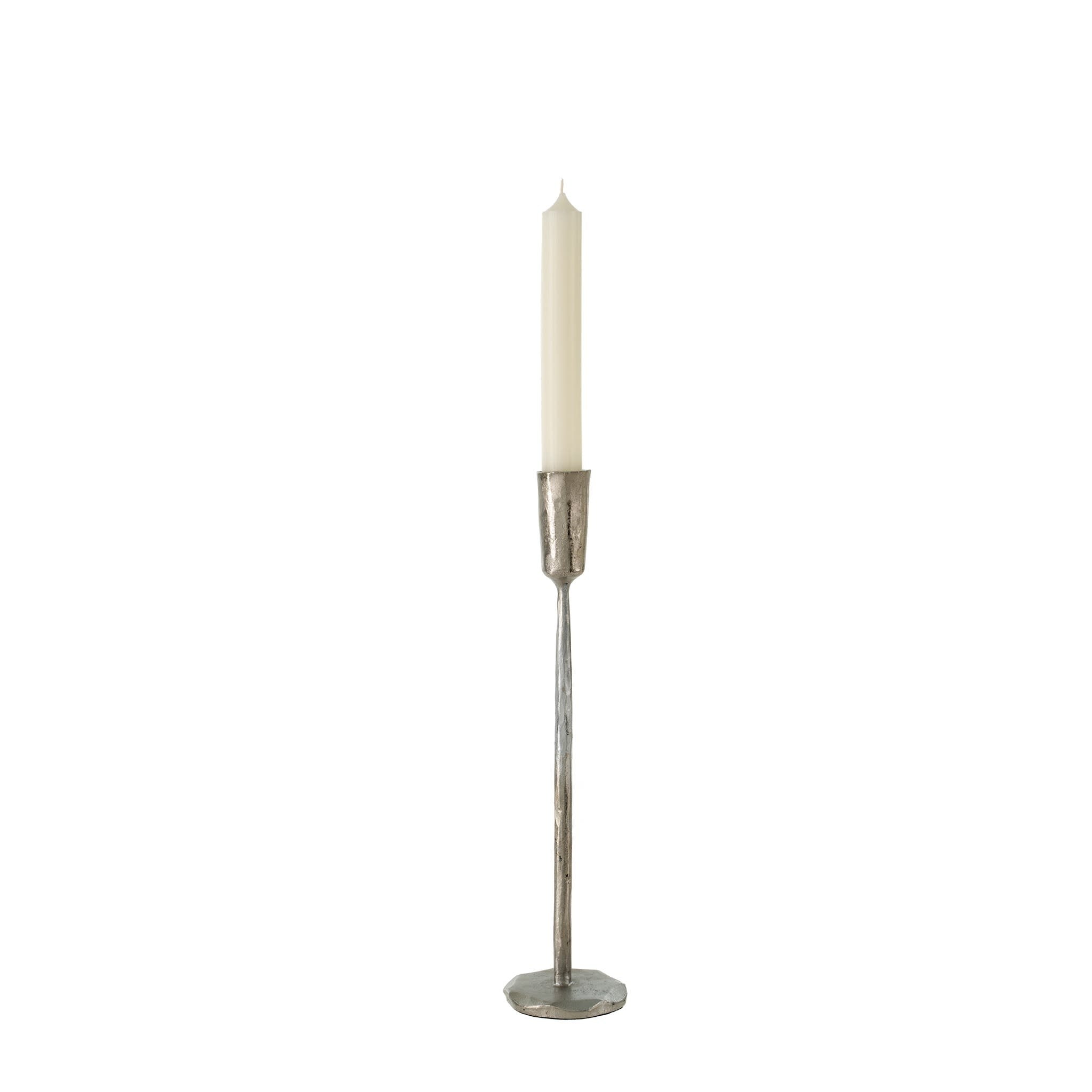 Luna Forged Candlestick - Medium - Silver