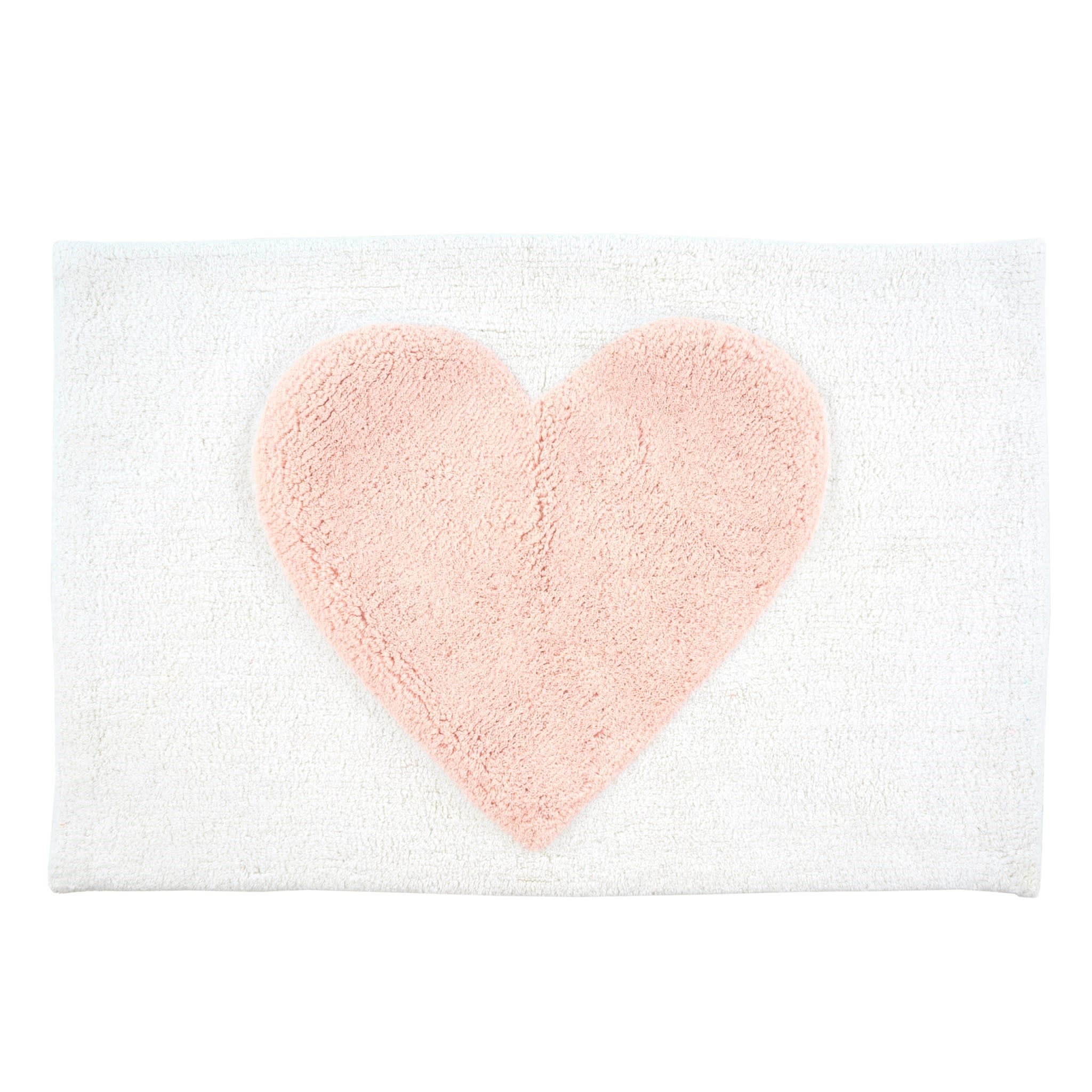 Heart Bath Mat - Pink/White