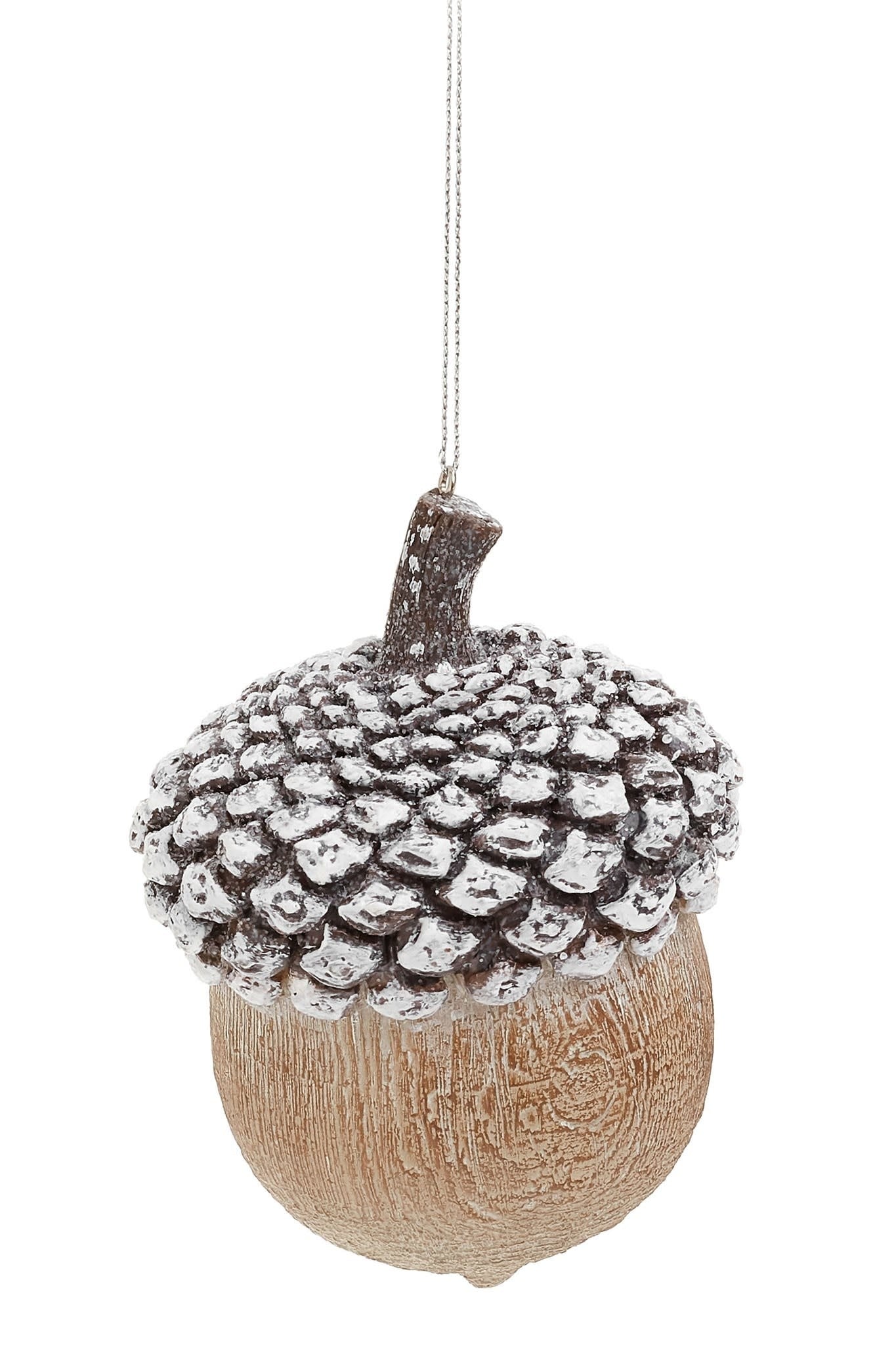Ornament Acorn Brown-WH 4.5"