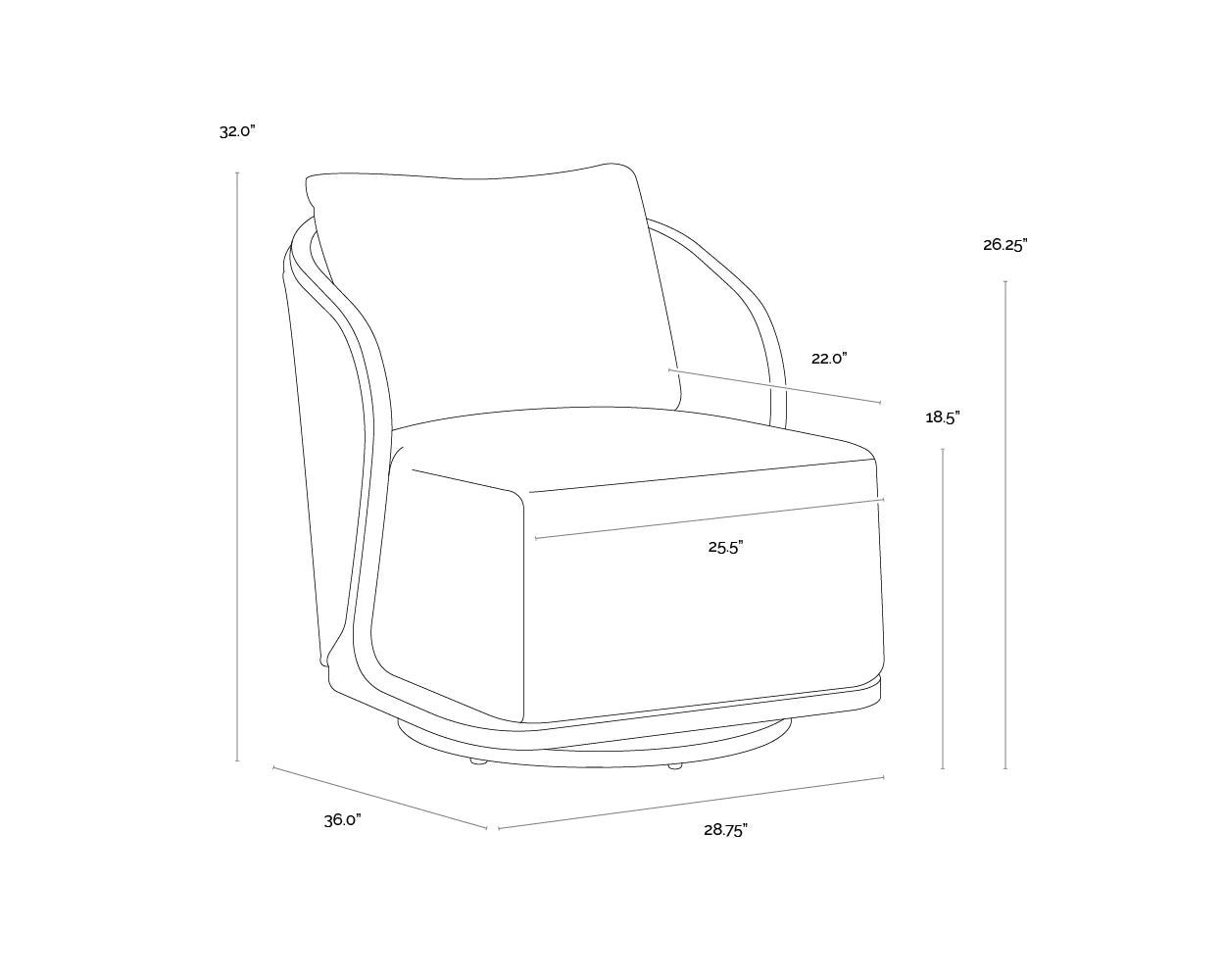 Bora Swivel Lounge Chair