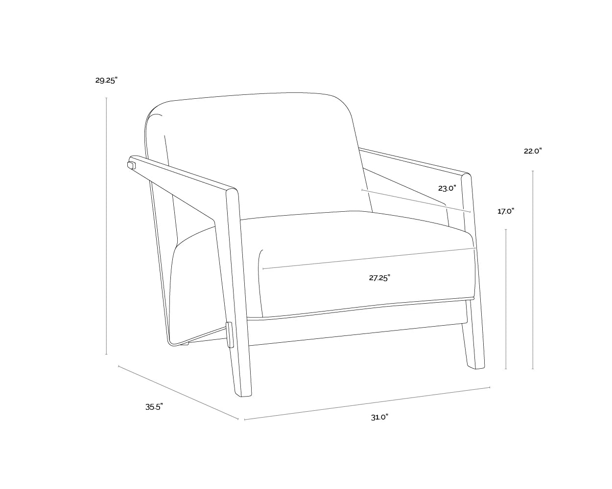 Bosco Lounge Chair - Linen