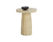 Baldur End Table - Travertine Look