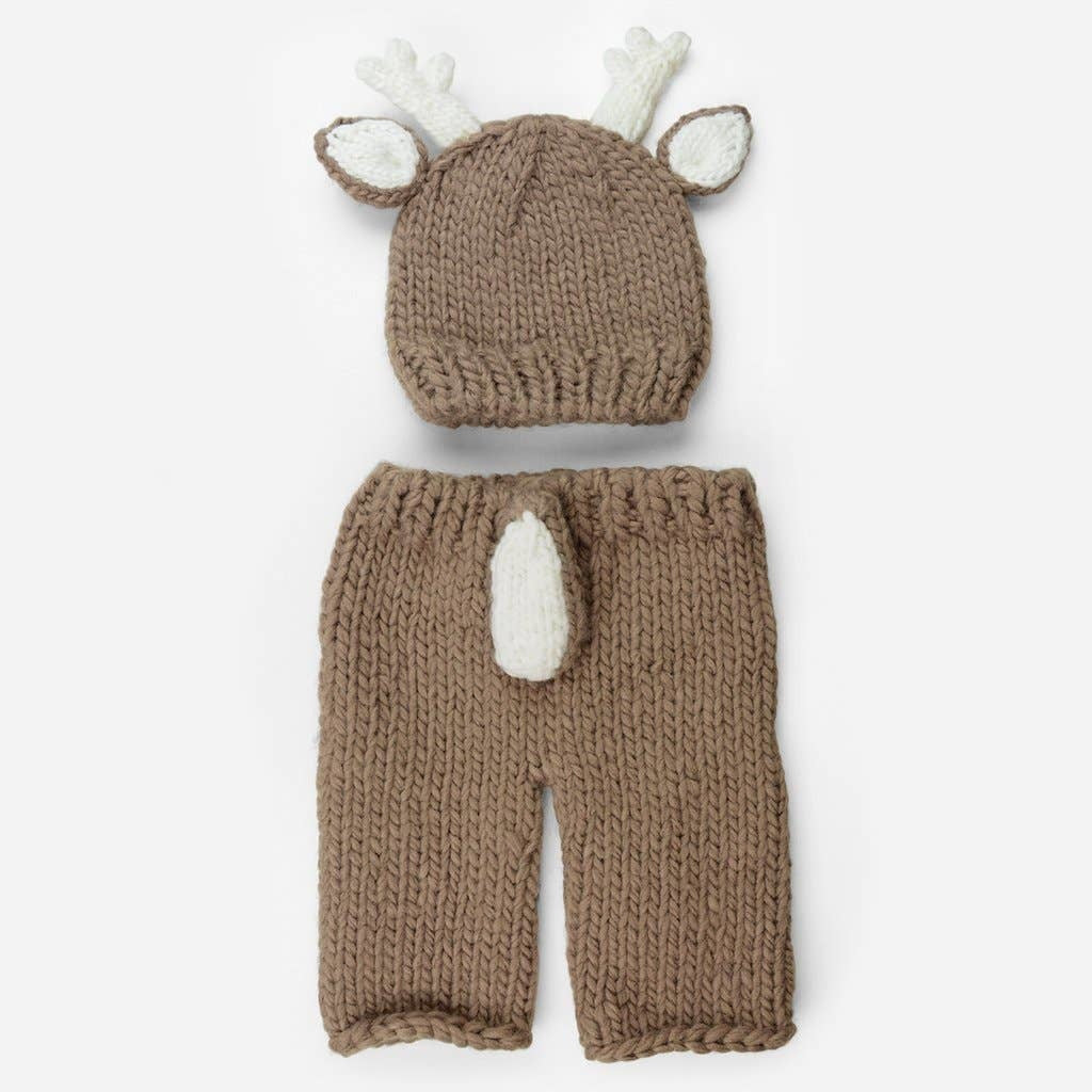 HARTLEY HAND KNIT DEER SET | NEWBORN BABY OUTFIT