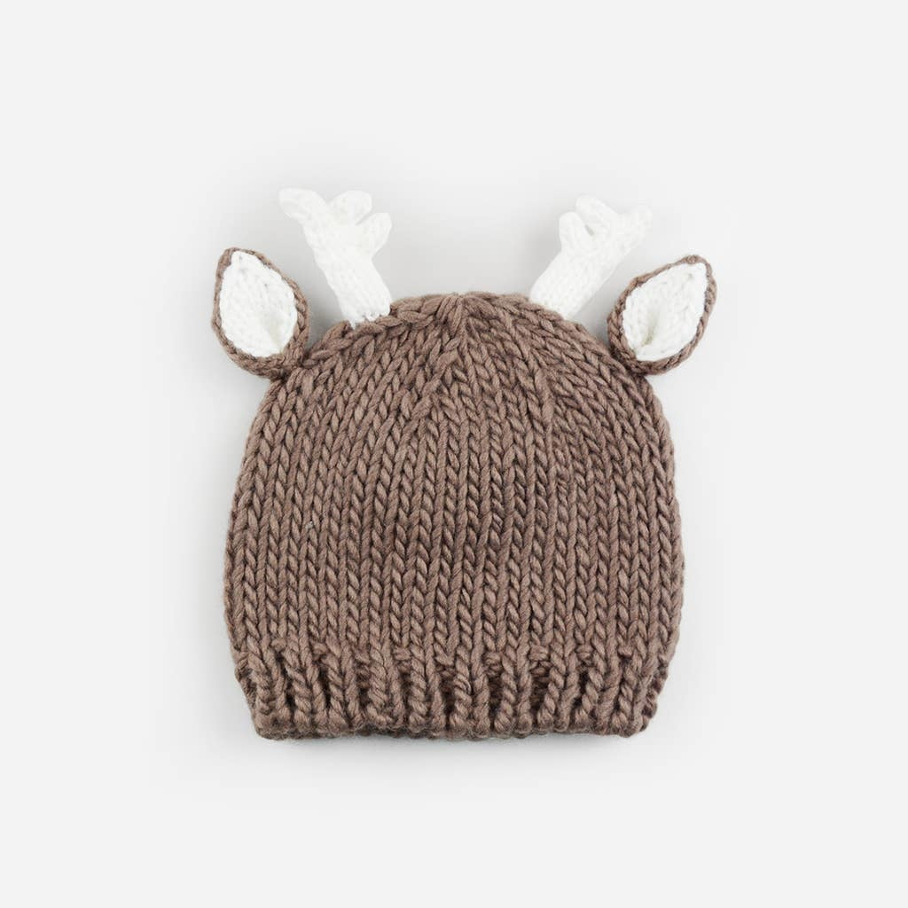 Hartley Deer Tan | Acrylic Hand Knit  Baby Hat