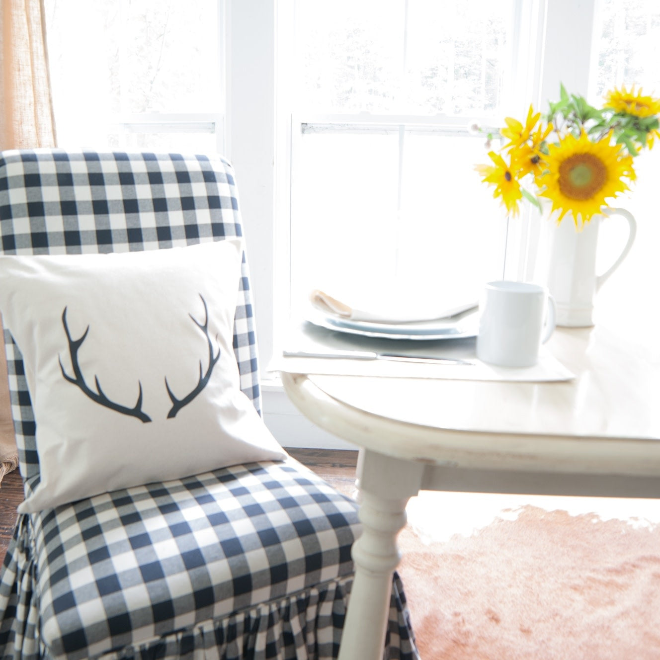 Cotton Canvas Pillow - Antlers