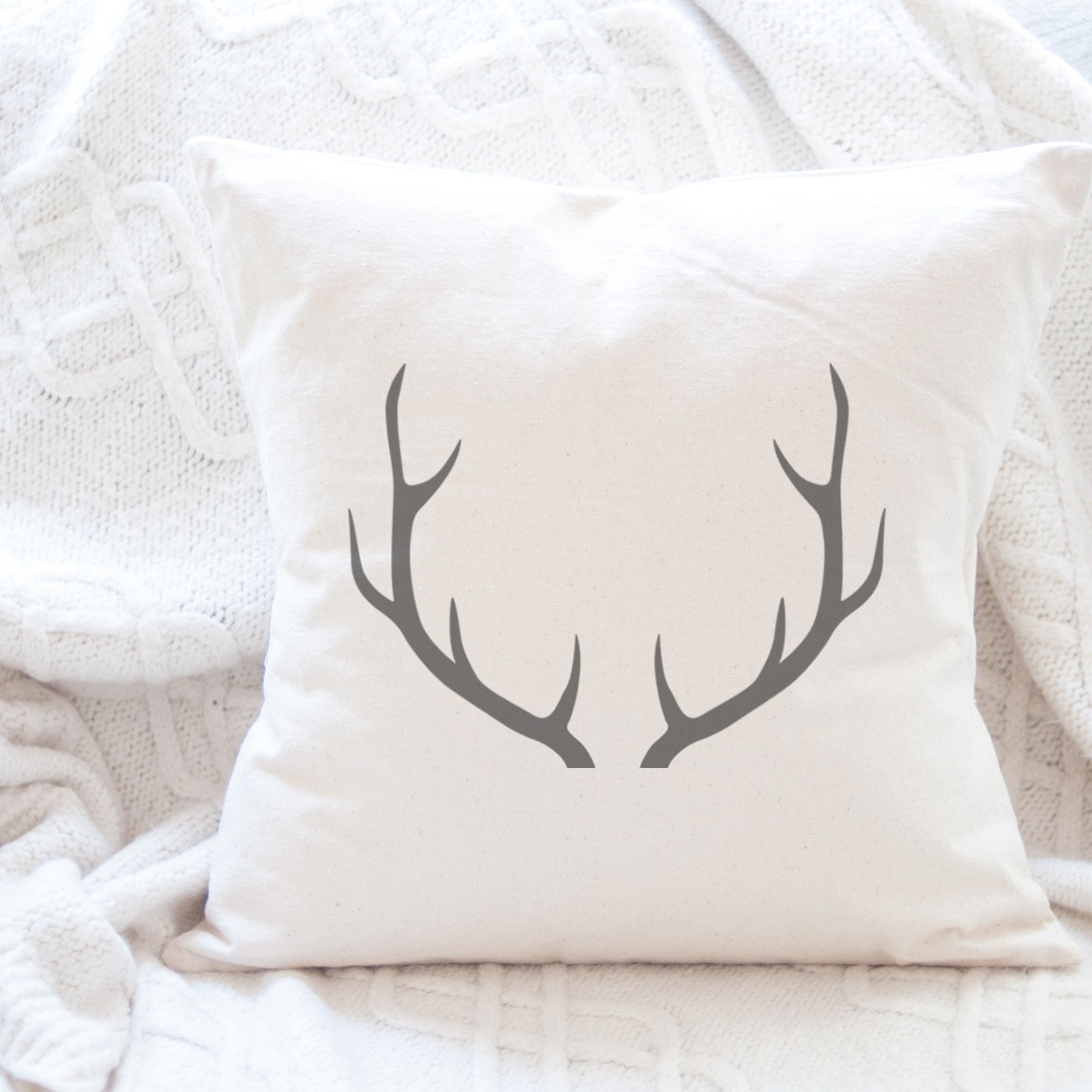 Cotton Canvas Pillow - Antlers