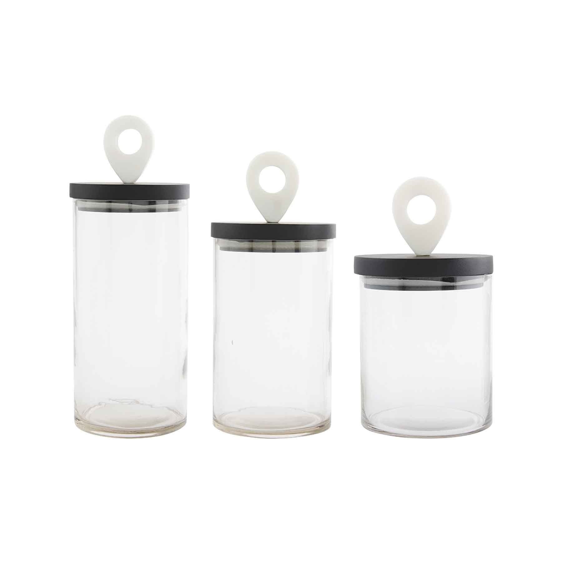 Marble Handle Glass Canister - Large